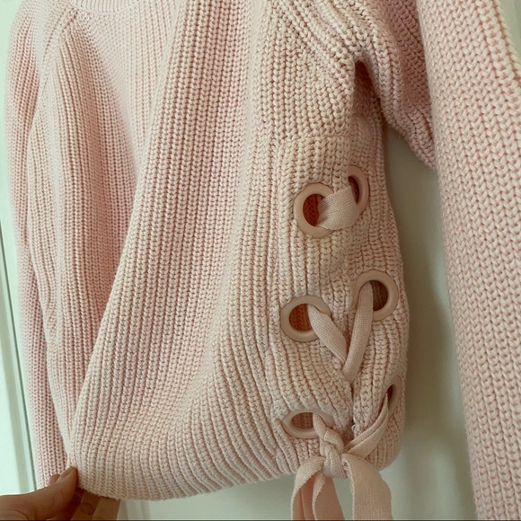 Endless Rose Blush Pink Cropped Sweater size L - Picture 2 of 8